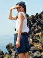 Izabel White Cotton Sleeveless Top