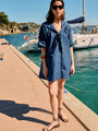 Clara Midnight Cotton Poplin Dress