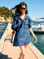 Clara Midnight Cotton Poplin Dress