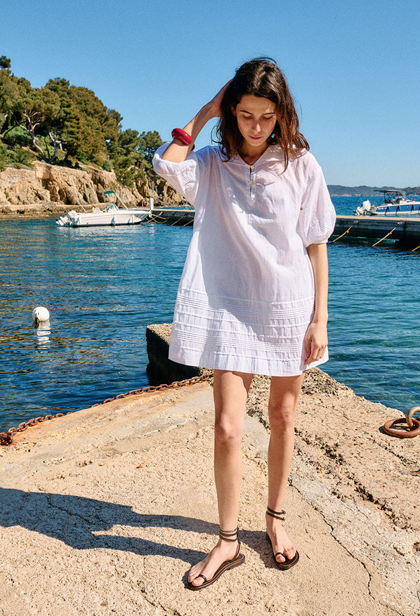 Isobel White Cotton Voile Dress