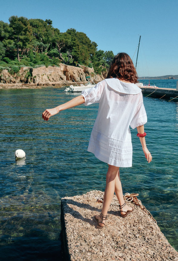 Isobel White Cotton Voile Dress