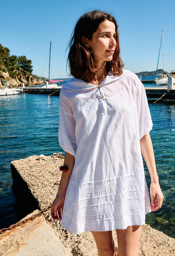 Isobel White Cotton Voile Dress