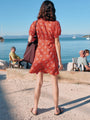 Alix Red Begonia Silk Dress