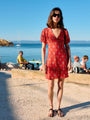 Alix Red Begonia Silk Dress