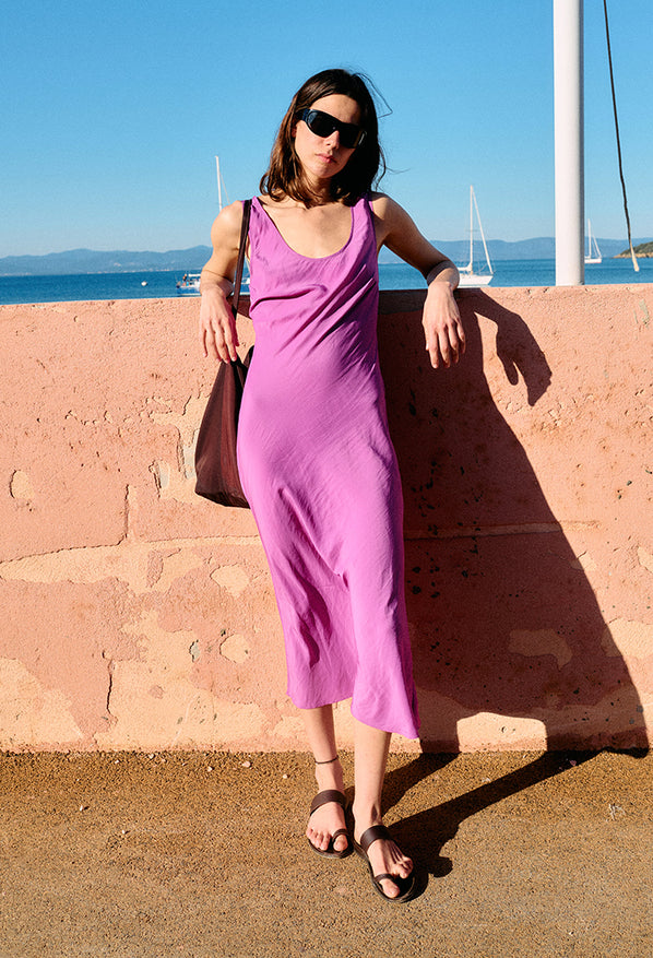 Leticia Orchid Satin Dress