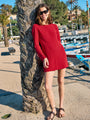 Clea Red Linen Knit Dress
