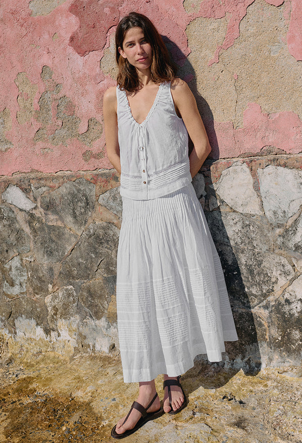 Eugenia White Cotton Voile Top