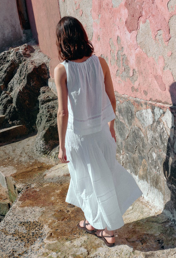 Eugenia White Cotton Voile Top