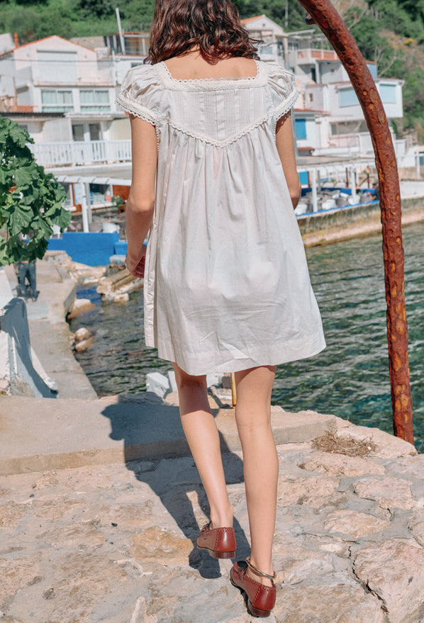 Brynn Ivory Cotton Poplin Dress