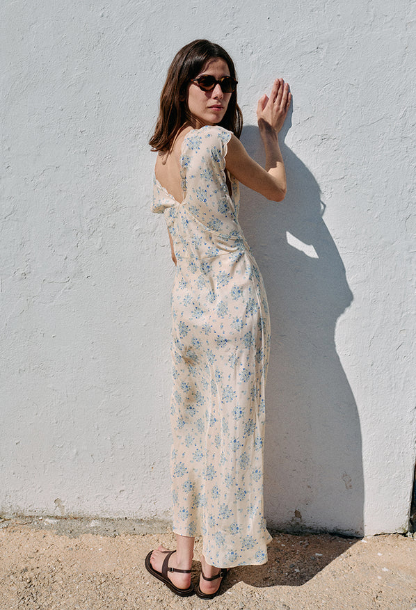 Marja Ivory Silk Dress