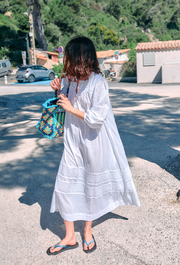 Ingrid White Cotton Voile Dress