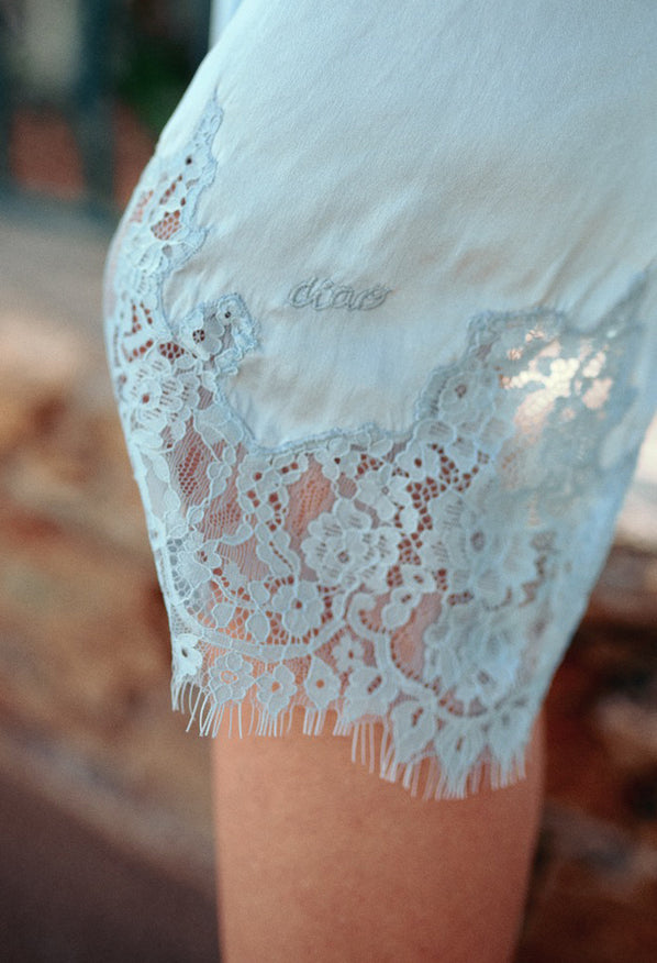 Petrea Bleu Silk Skirt