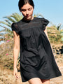 Anabela Black Cotton Mini Dress