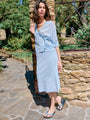 Faye Periwinkle Sheer Knit Skirt