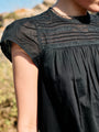 Anabela Black Cotton Mini Dress