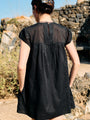 Anabela Black Cotton Mini Dress