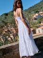Carolyne Floral Embroidered White Voile Dress