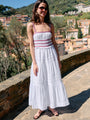 Carolyne Floral Embroidered White Voile Dress