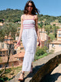 Carolyne Floral Embroidered White Voile Dress