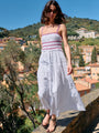 Carolyne Floral Embroidered White Voile Dress