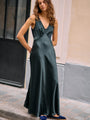 Reine Black Satin Maxi Dress