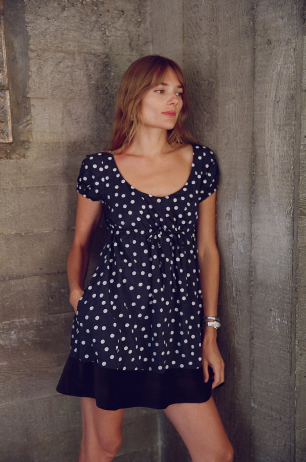 Hannele Dupioni Dot Dress