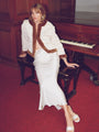 Concetta Ivory Satin Skirt