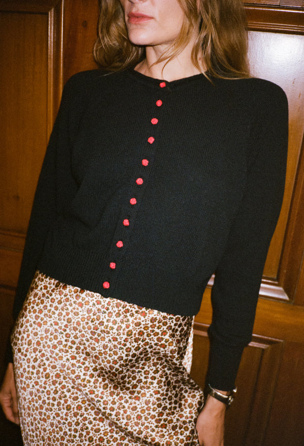 Laine Cotton Cardigan Black