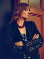 Olympe Embellished Cotton Coat Black