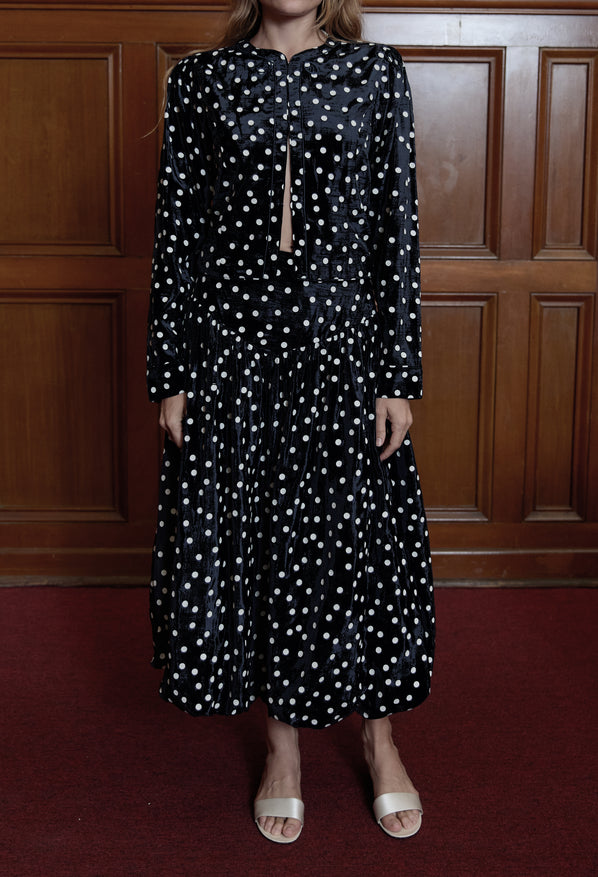 Hilla Dupioni Dot Skirt