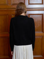 Karolina Embroidered Alpaca Cardigan Black