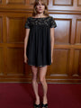 Elea Embellished Cotton Dress Black