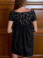 Elea Embellished Cotton Dress Black