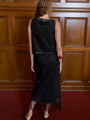 Veronique Embellished Cotton Tank Black