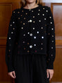 Deo Mirrored Cotton Cardigan Black