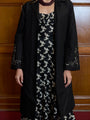 Olympe Embellished Cotton Coat Black