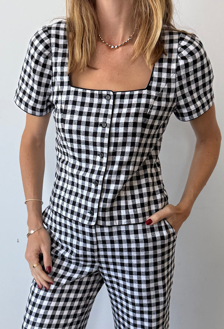 Nadia Gingham Top