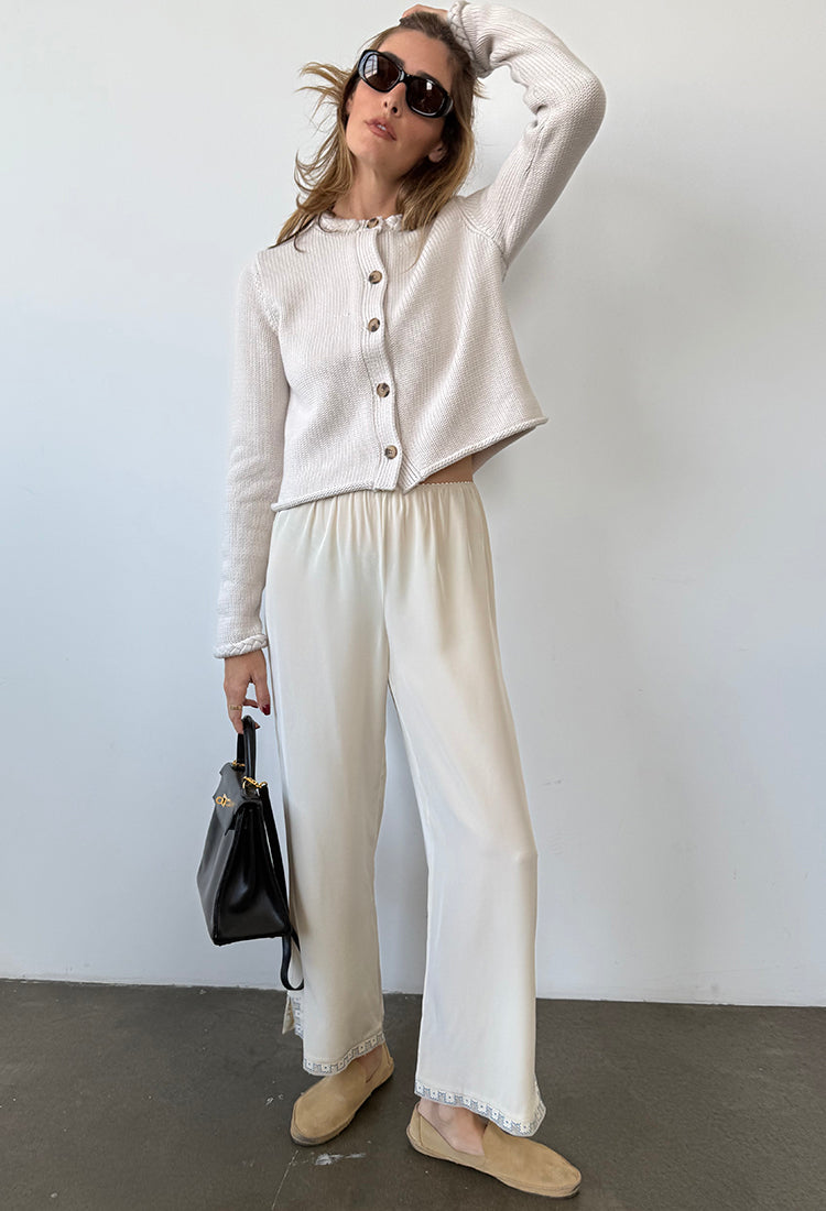 Dita Pant Ivory Silk – Ciao Lucia