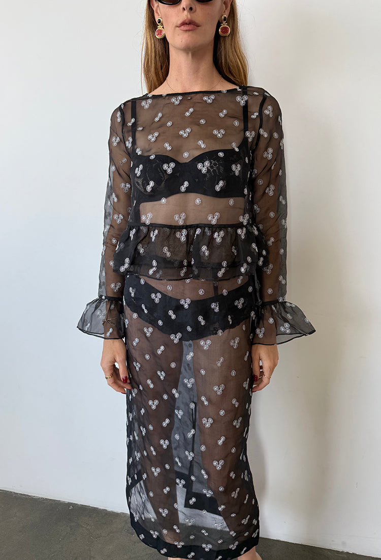 Andria Black Organza Top – Ciao Lucia