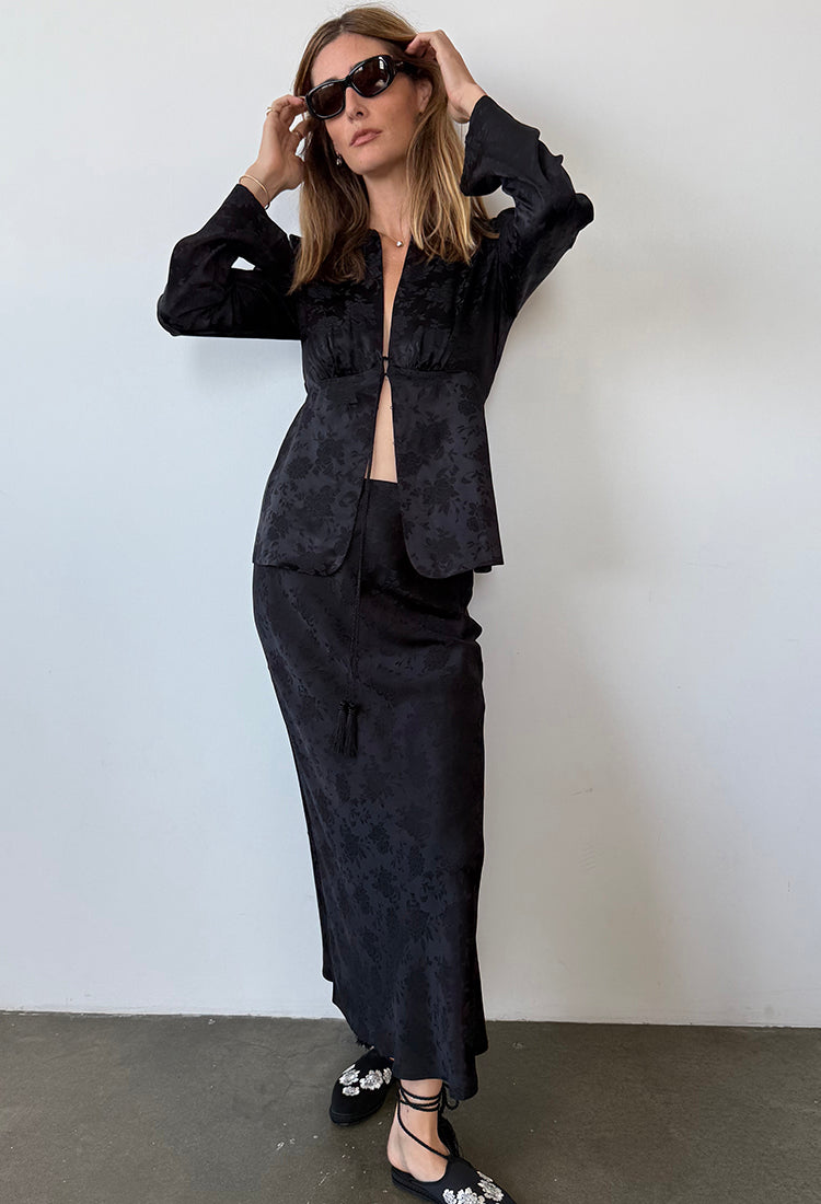 Jorgina Black Jacquard Top – Ciao Lucia