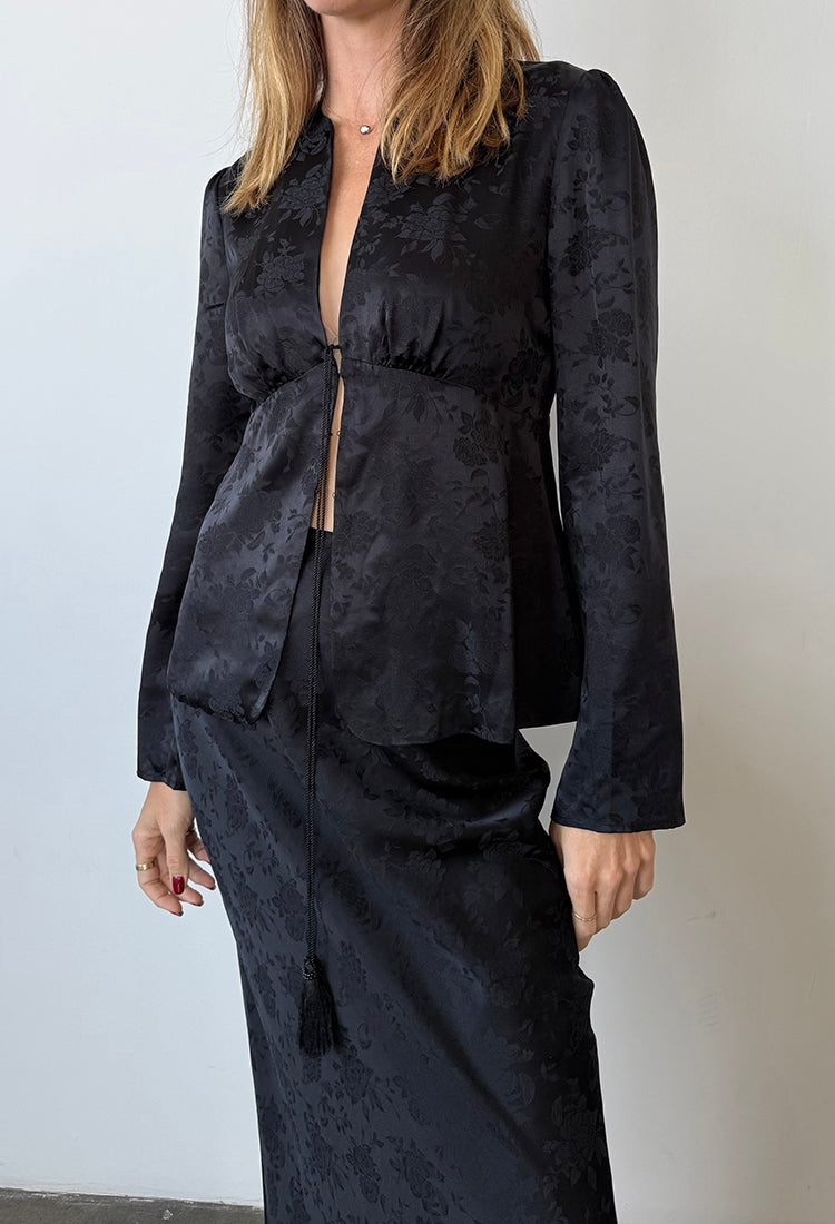 Jorgina Black Jacquard Top – Ciao Lucia