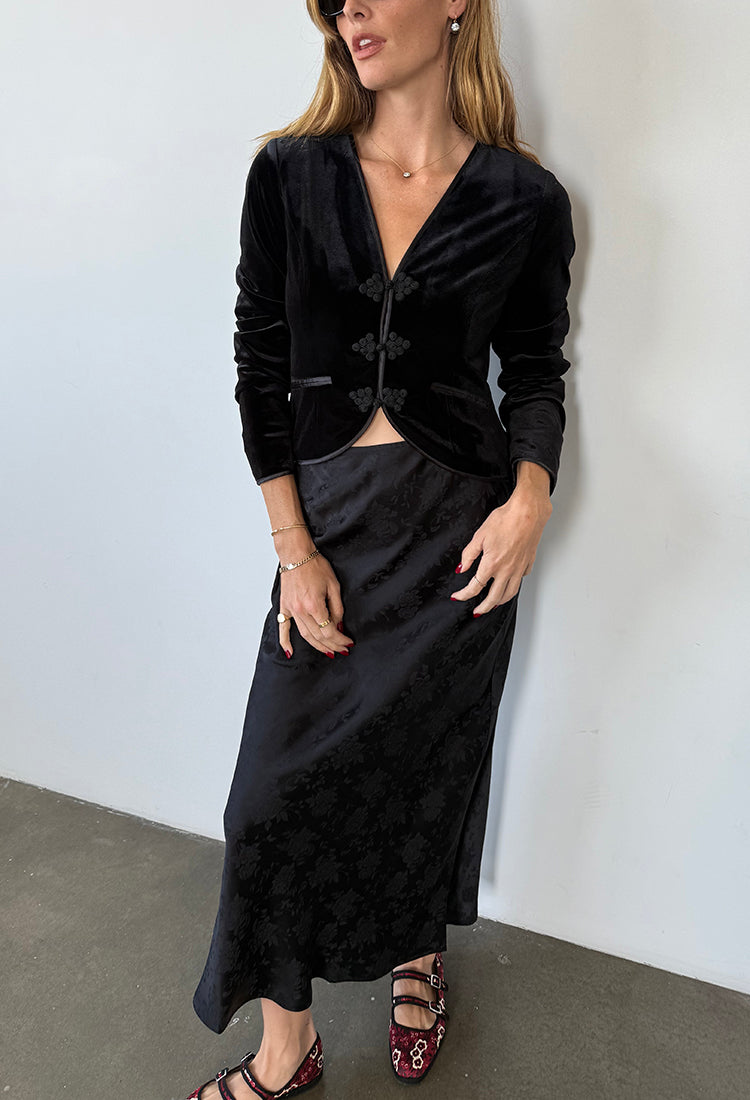 Concetta Black Jacquard Skirt – Ciao Lucia