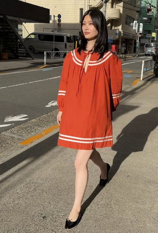 Palina Terracotta Cotton Dress