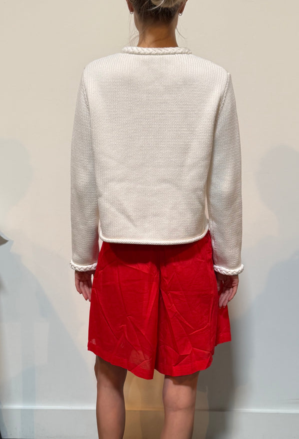 Doris White Cotton Sweater