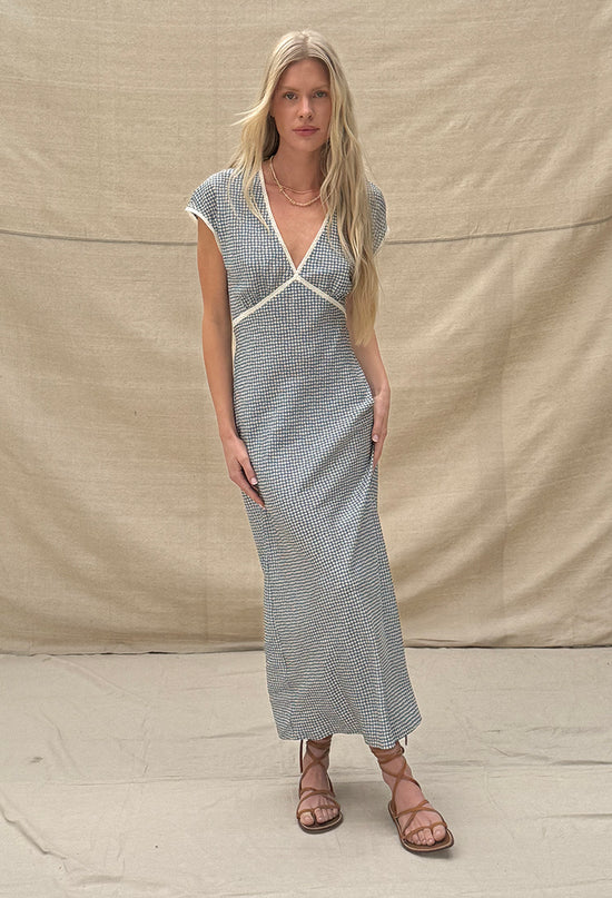 Indine Gingham Silk Dress