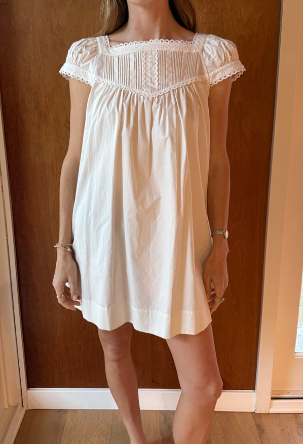 Brynn Ivory Cotton Poplin Dress