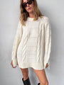 Pria Cable Knit Ivory Sweater Dress