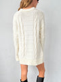 Pria Cable Knit Ivory Sweater Dress