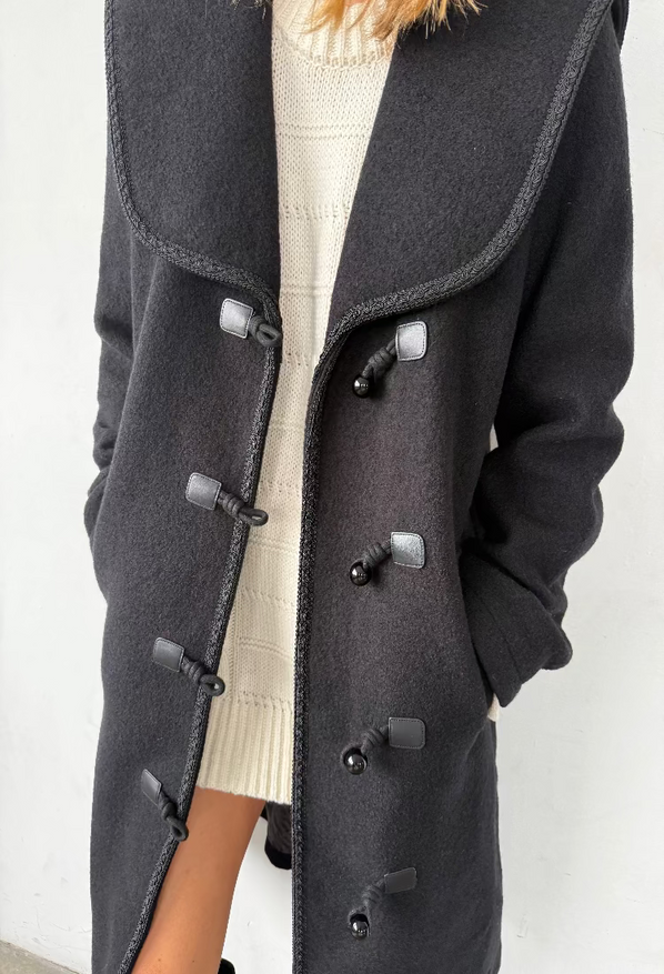 Malla Black Wool Coat