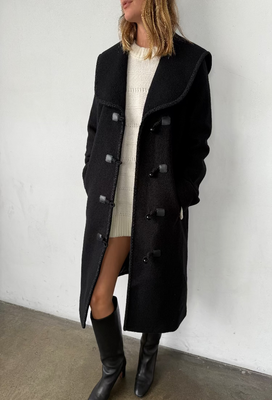 Malla Black Wool Coat